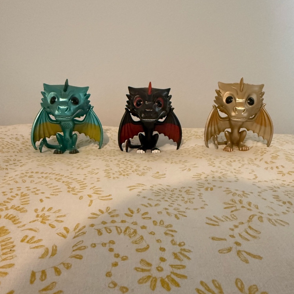 GoT Funko POP! Vinyl Figures Metallic Dragons GameStop Exclusive 3 pack (NO BOX)